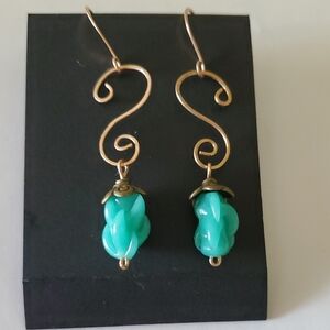 Elegant Bronze & Turquoise Earrings